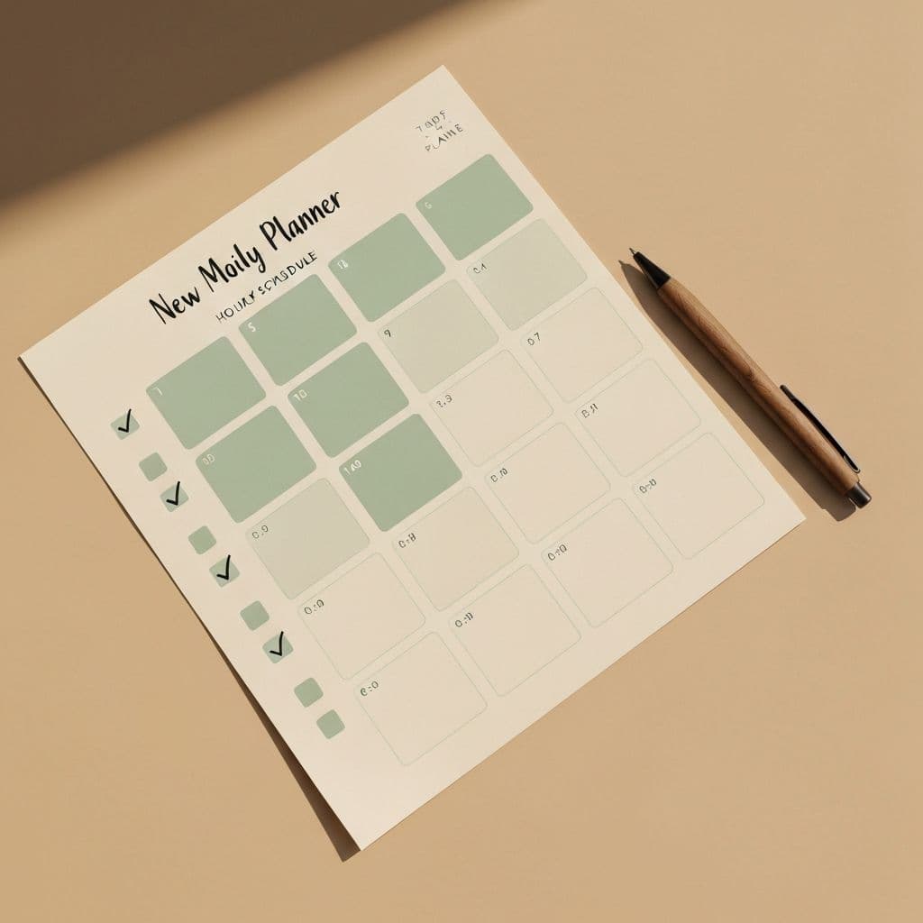 New Mom Daily Planner - printable PDF guide preview